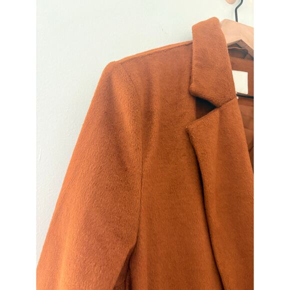 A New Day Wool Blend Belted Overcoat XXL Brown Notched Lapel Long Fall Jacket - Picture 7 of 13